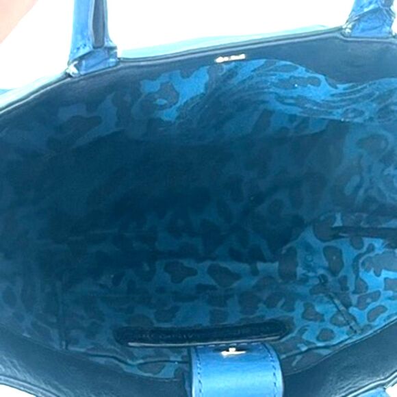 Rebecca Minkoff Mini MAB Satchel Crossbody Leather Blue Black - Picture 5 of 8